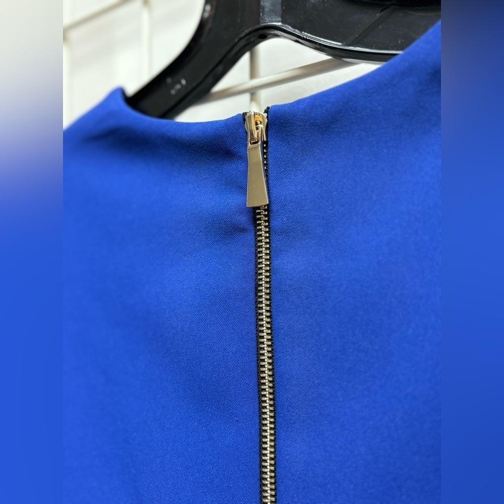 Jay Godfrey NWT Blue mini cocktail dress with plunge v neckline and side cutouts - Picture 10 of 10